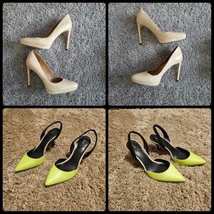 Aldo Adelania Slingback Lime +  Calvin Klein Susan Mob Wife Style Pumps - sz 8